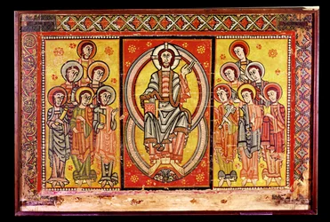 Christus in Majestät umgeben von den zwölf Aposteln